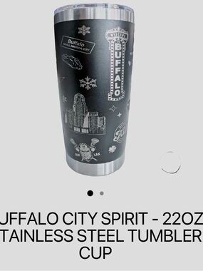 Buffalo David Bitton Black & Silver Buffalo Skyline Travel Tumbler